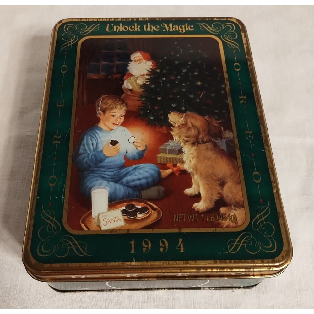 Vintage 1994 Metal Oreo "Naughty or Nice" Cookie Tin  Nostalgia